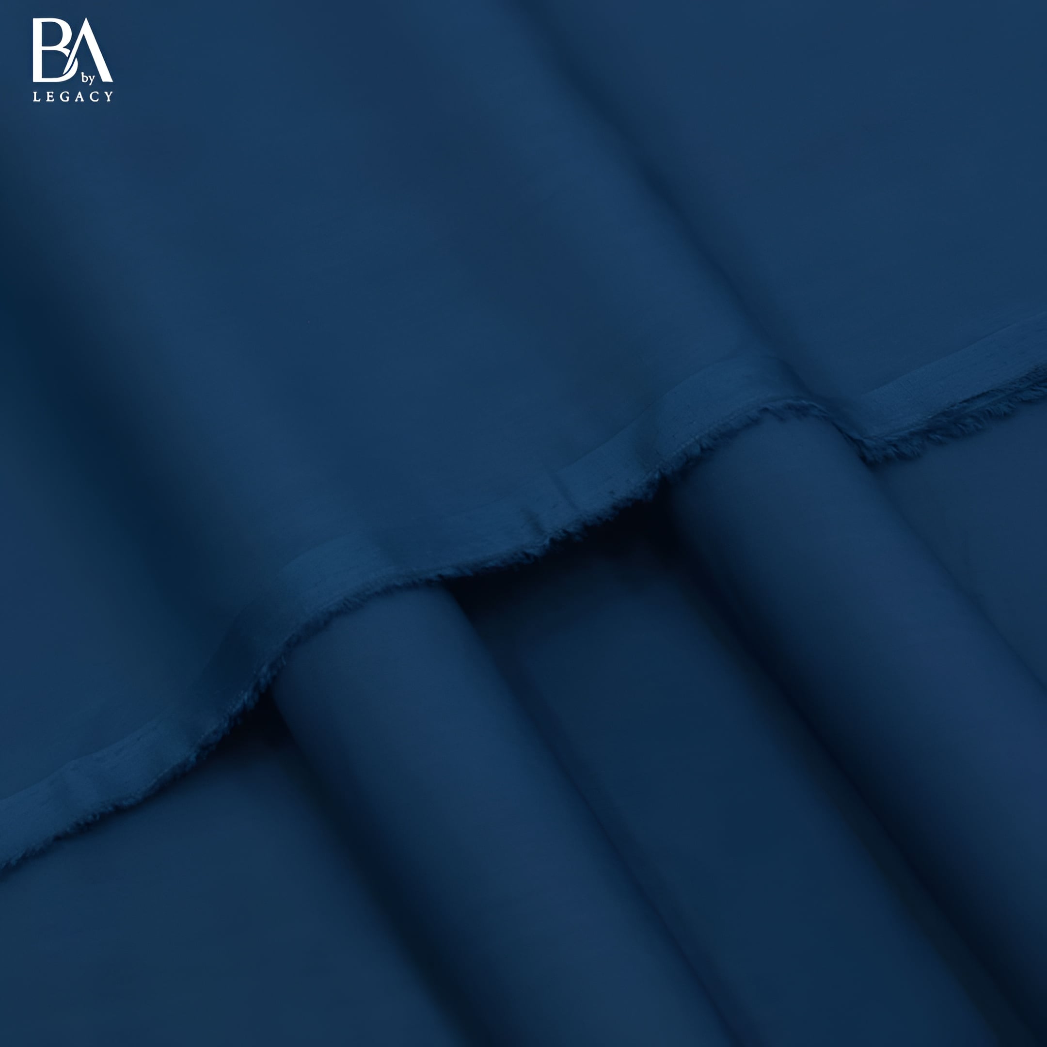 Royal Blue unstitched fabric shown in soft folds.